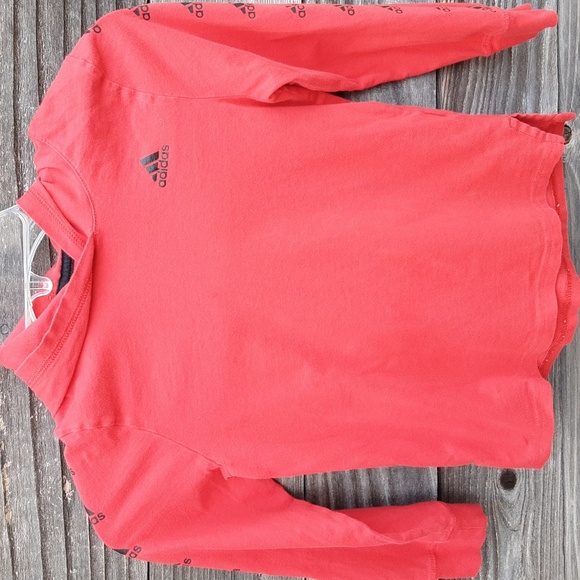 Adidas red long sleeve boy's shirt size 6 - Picture 1 of 9